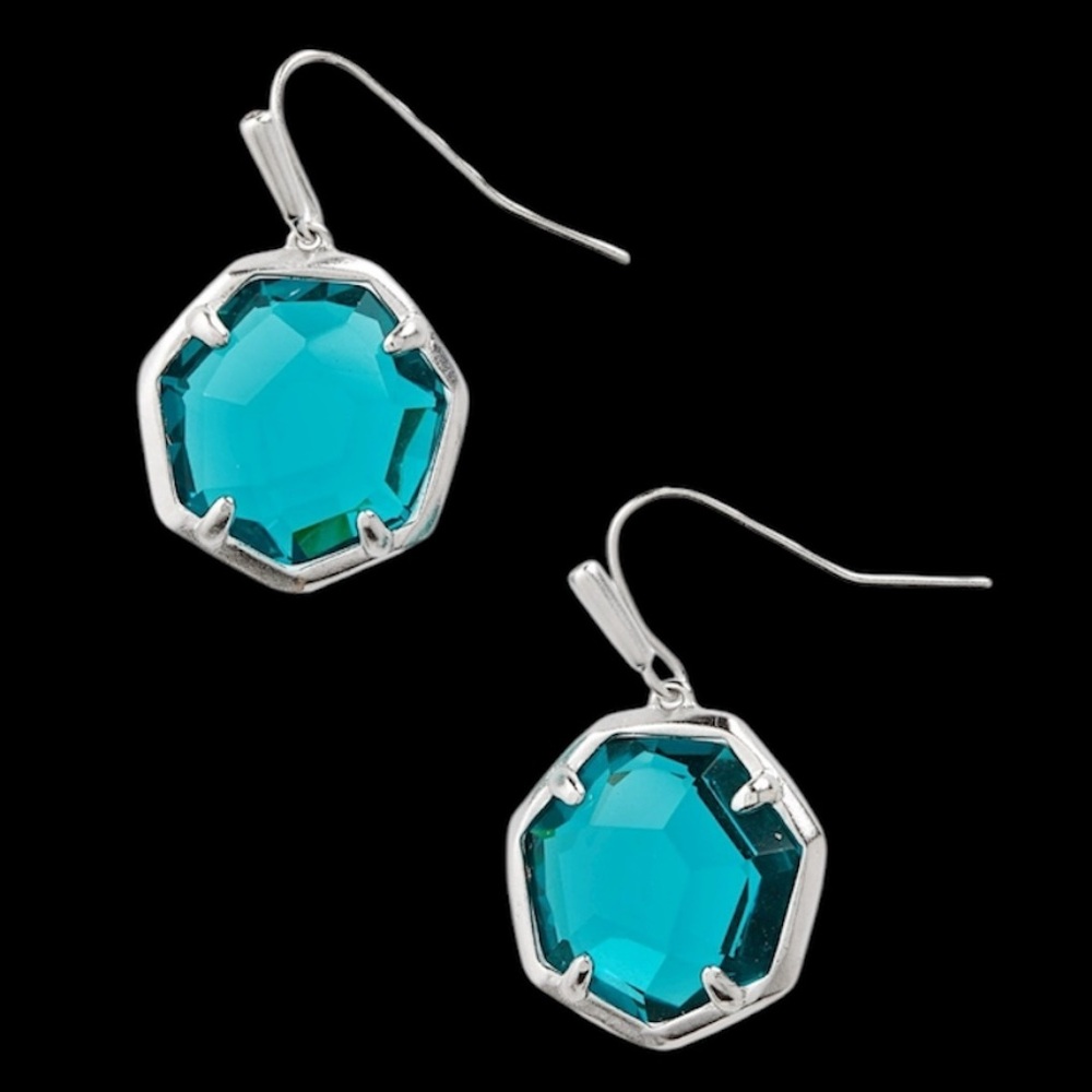 Kendra Scott Cynthia Gold Earrings in London Blue